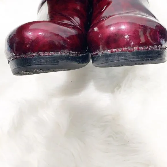 DANSKO BURGUNDY Patent Leather Clogs 42