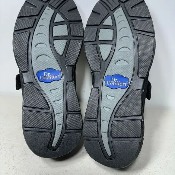 Dr Comfort Frank Black Leather Diabetic Orthopedic Shoes Mens Shoe SIZE 10W
