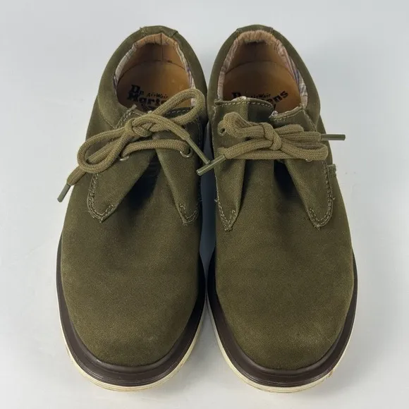 Dr. Martens Regan Mens Green Canvas Shoes Size 7 Mens - 9 Women's EUC!