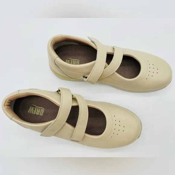 Drew Orchid - Women's Z-Strap Comfort Mary Janes Comfort Shoes Size 9W Bone