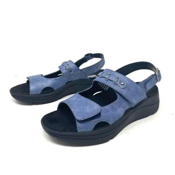 Drew Selina Blue 17203-37 comfort sandals WIDE