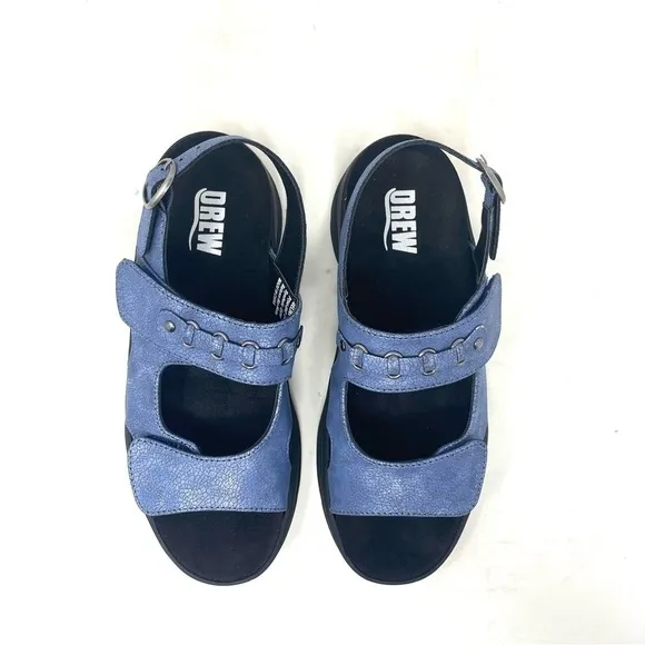 Drew Selina Blue 17203-37 comfort sandals WIDE