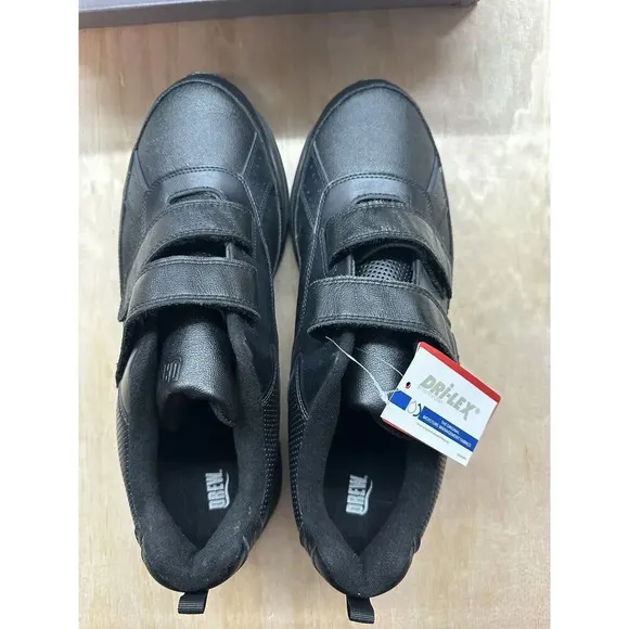 DREW Men’s “Jimmy” Black Shoes Sz 15 4W (wide) Leather Hook Closure New! $190