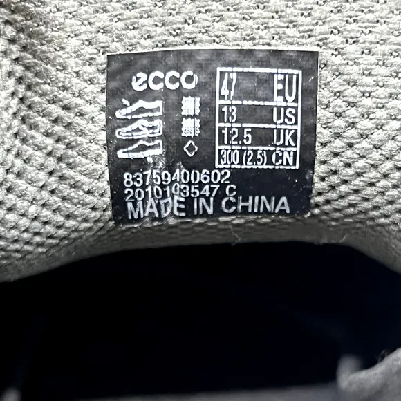 Ecco Biom Fjuel Sneakers Men's Size 13 Gray Suede Mesh Casual Comfort Low Shoes