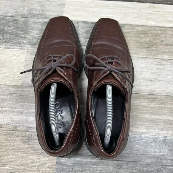 Ecco Helsinki 2 Derby Oxford Shoes Men’s 8 Brown Casual Lace Up Comfort