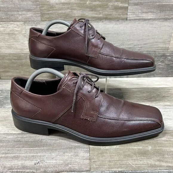 Ecco Helsinki 2 Derby Oxford Shoes Men’s 8 Brown Casual Lace Up Comfort