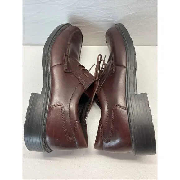 Ecco mens brown leather lace up Comfort Dress shoes size 45 (11-11.5)