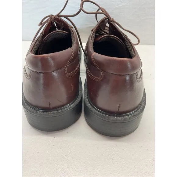 Ecco mens brown leather lace up Comfort Dress shoes size 45 (11-11.5)