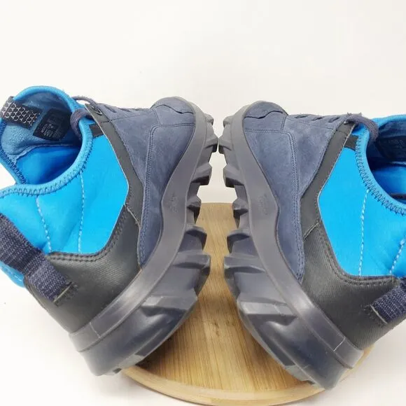 ECCO MX Shoes Mens 46 Blue Leather Comfort Lace Up Hiking Sneaker Night Sky