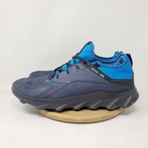 ECCO MX Shoes Mens 46 Blue Leather Comfort Lace Up Hiking Sneaker Night Sky