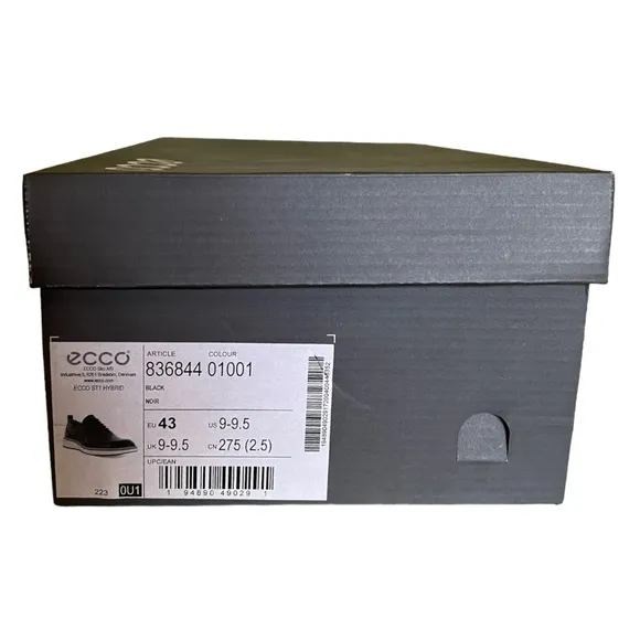 ECCO ST.1 Hybrid Zero Grands Black Leather Oxford Size 9