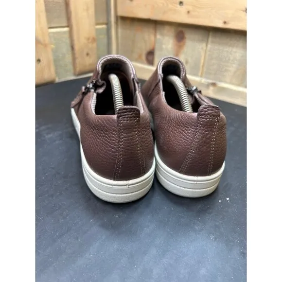Ecco Womens Slip-On Sneakers Pearlised Bronze Leather Comfort Shoes Size 10-10.5