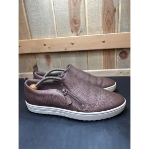 Ecco Womens Slip-On Sneakers Pearlised Bronze Leather Comfort Shoes Size 10-10.5
