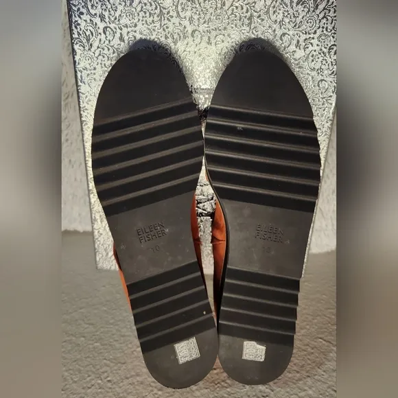 EILEEN FISHER 10 Women's Orange Suede Shoes