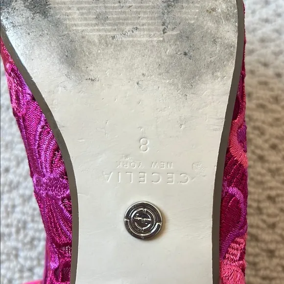 Elegant Pink Embroidered Flats by Cecelia New York