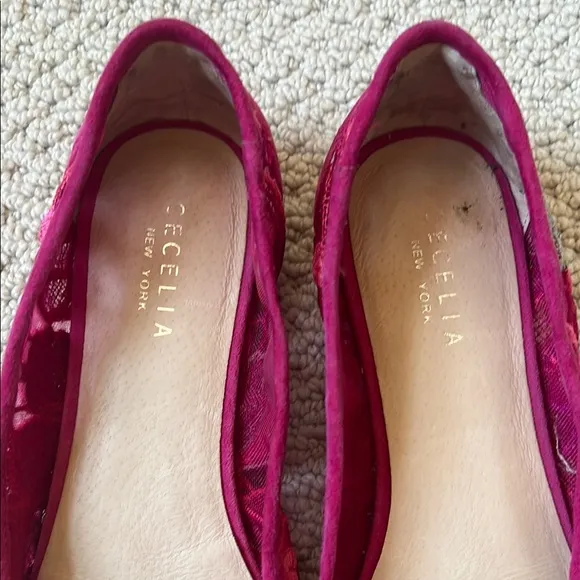 Elegant Pink Embroidered Flats by Cecelia New York