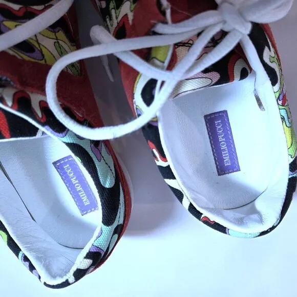 Emilio Pucci Signature Design &amp; Suede Shoes