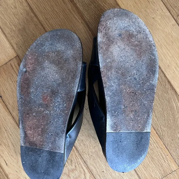 Emme Parsons Folded Black Napa Slides