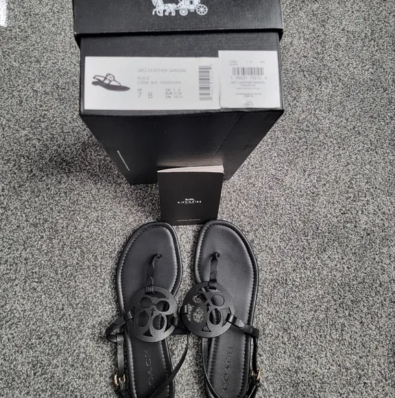 EUC! Coach Black Leather Sandals