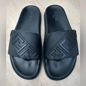 Fendi Men's Black Slide Sandals