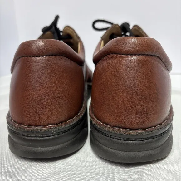 FINN COMFORT Dijon Teak Brown Leather Lace Up SHOES (Mens 11W) Wide MSRP $385