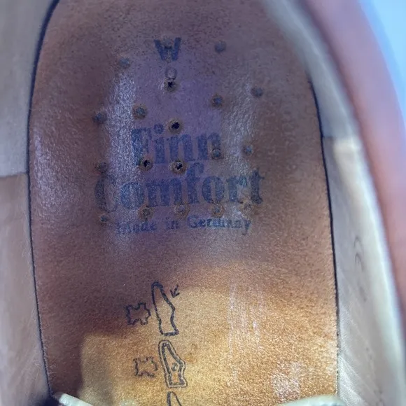 FINN COMFORT Dijon Teak Brown Leather Lace Up SHOES (Mens 11W) Wide MSRP $385