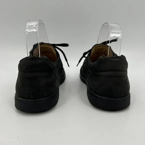 FINN COMFORT Germany Black Leather Fisherman Sandals Shoes Size 38
