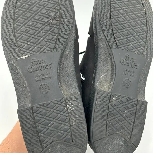 FINN COMFORT Germany Black Leather Fisherman Sandals Shoes Size 38