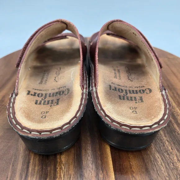 Finn Comfort Jamaica Sandals Women's 9 US 40 EU Brown Leather Double Strap Wedge