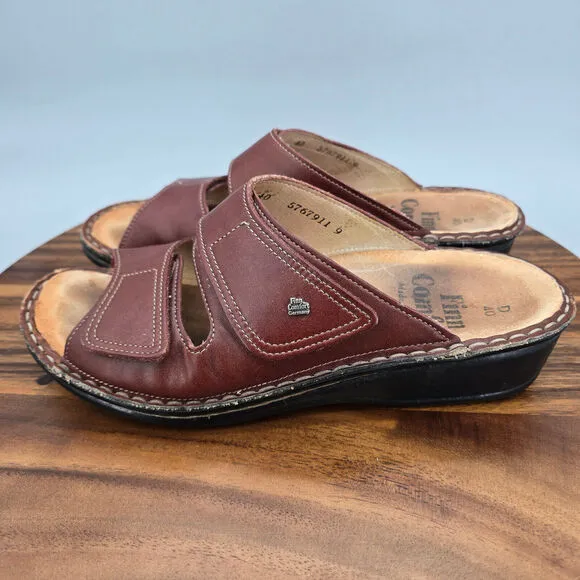 Finn Comfort Jamaica Sandals Women's 9 US 40 EU Brown Leather Double Strap Wedge