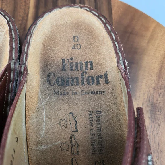 Finn Comfort Jamaica Sandals Women's 9 US 40 EU Brown Leather Double Strap Wedge