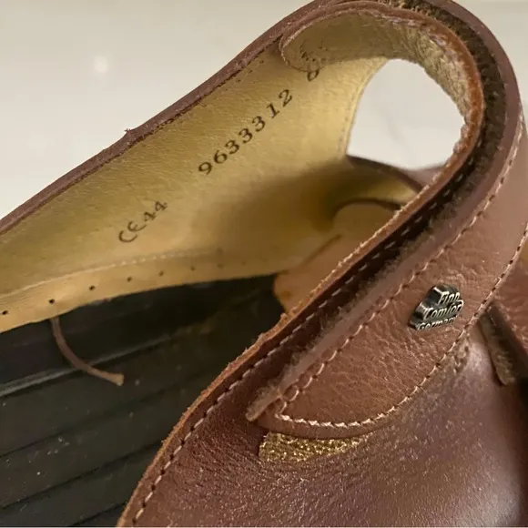 FINN COMFORT KORFU BROWN 100% LEATHER COMFORT SANDALS SIZE 11.5