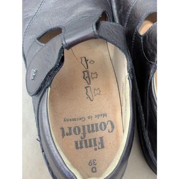 Finn Comfort Nashville Metallic Mary Jane Shoes Flats Round Toe Bronze Cushioned
