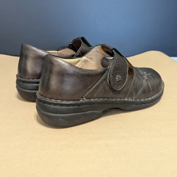 Finn Comfort Nashville Metallic Mary Jane Shoes Flats Round Toe Bronze Cushioned