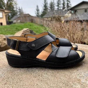Finn Comfort Sandals Womens Size 7 Gomera Strappy Slingback Buckle Black…