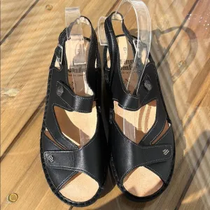 Finn comfort Stylish Black Sandals size 38