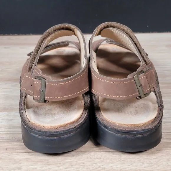 Finn Comfort Toro Sandals Men Size 43 EU 10 US Brown Nubuck Leather Buckle Strap