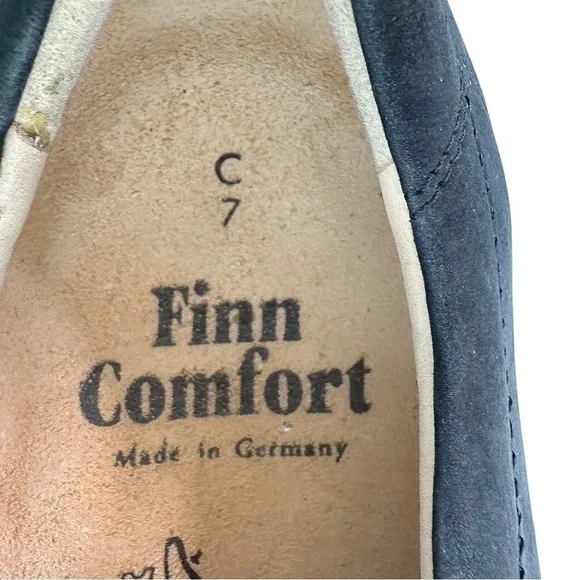 Finn Comfort Womens Buggy Princeton Leather Lace Up Shoe Sz 7 Black Rocker Sole