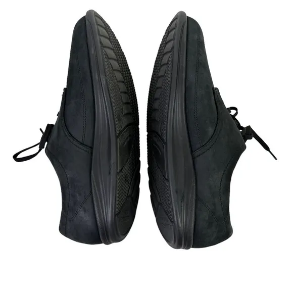 Finn Comfort Womens Buggy Princeton Leather Lace Up Shoe Sz 7 Black Rocker Sole