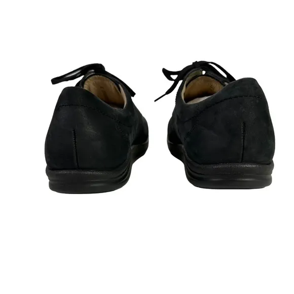 Finn Comfort Womens Buggy Princeton Leather Lace Up Shoe Sz 7 Black Rocker Sole