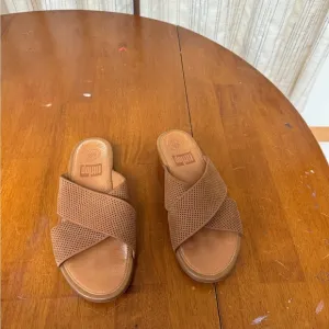 FITFLOP F mode flatform cross slide sandals size 6 superoompf comfort