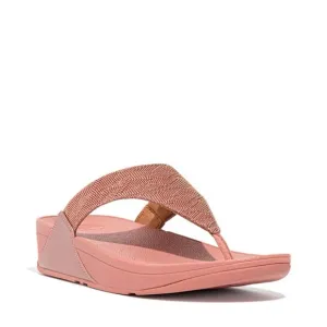 Fitflop Lulu Glitz Toepost Thong Sandals Warm Rose  Womens Sz 10 Comfort NEW