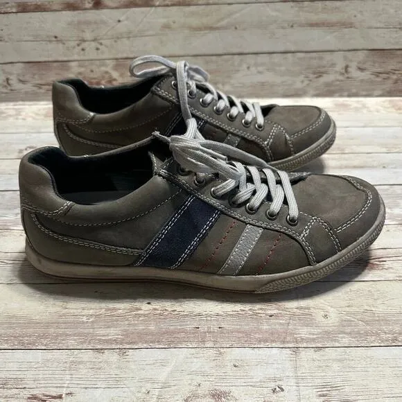 Flexi Leather Lace Up Sneakers Men's Size 8.5 Striped Shoes Comfort