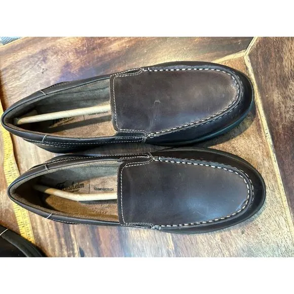 Florsheim Comfortech Brown Leather Slip On Comfort Shoes Size 6.5