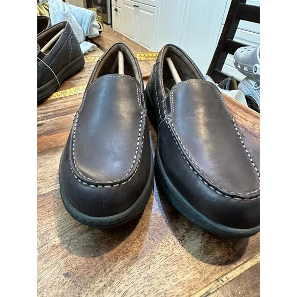 Florsheim Comfortech Brown Leather Slip On Comfort Shoes Size 6.5