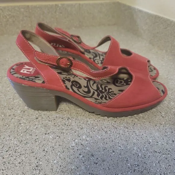 Fly London Red Wyno Sandals Size 41/10