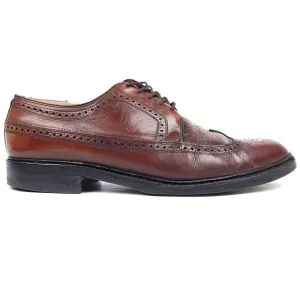 Freeman Old Money Wing Tip Brogue Brown Leather Oxford Derby Shoes Men's 10.5