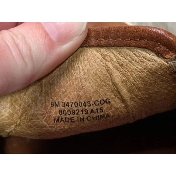 Frye Ivy Slip On Comfort Sneakers, Women's size 9M Cognac, Distressed leather