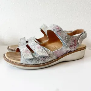 Ganter Sandals Womens Sz 8.5 39H Comfort Animal Skin Walking Leather Support