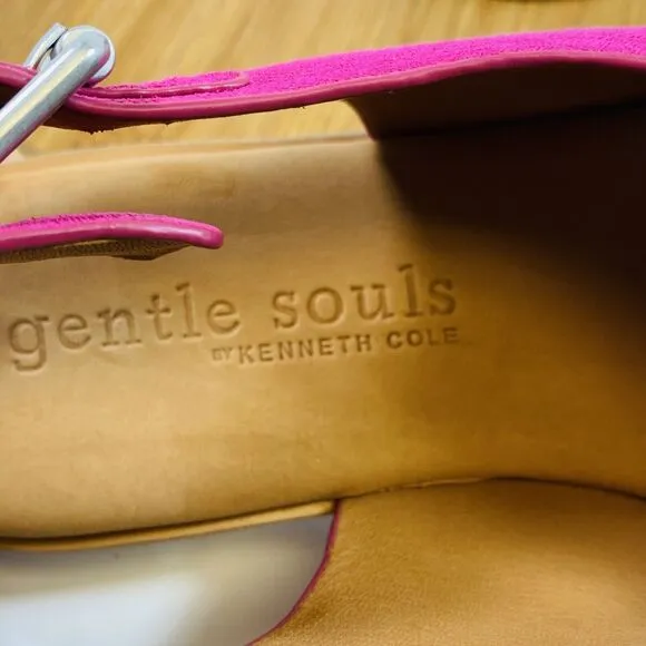 gentle souls by Kenneth Cole Kiki Comfort Sandals Size 8.5M Hot Pink Leather NWT